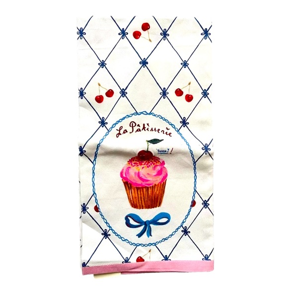 Anthropologie Natalie Lete Cupcake Dish Towel Cherry Printed Multi-Color NWT - Picture 4 of 6